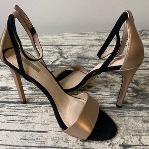Topshop Rose Metallic & Black Heels